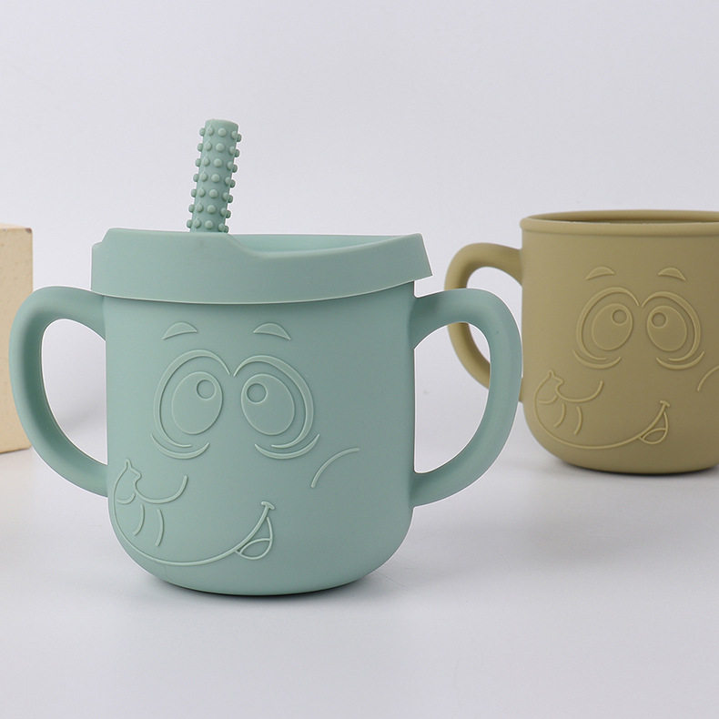 Chinese Factory Silicone Straw Cup Food Grade Baby Silicone Sippy Cup Bpa Free Silicone Tableware Snack Sippy Toddler Cups